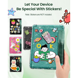 Moko coque pour 7" kindle paperblanc 12e gén 2025/2026 & kindle colorsoft 2024/2025, ultra clair souple et coque arrière paillet