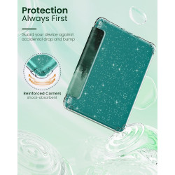 Moko coque pour 7" kindle paperblanc 12e gén 2025/2026 & kindle colorsoft 2024/2025, ultra clair souple et coque arrière paillet