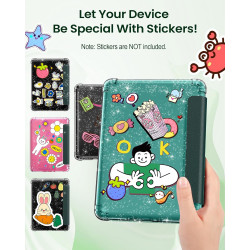 Moko coque pour 7" kindle paperblanc 12e gén 2025/2026 & kindle colorsoft 2024/2025, ultra clair souple et coque arrière paillet