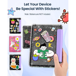 Moko coque pour 7" kindle paperblanc 12e gén 2025/2026 & kindle colorsoft 2024/2025, ultra clair souple et coque arrière paillet