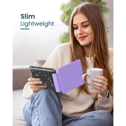 Moko coque pour 7" kindle paperblanc 12e gén 2025/2026 & kindle colorsoft 2024/2025, ultra clair souple et coque arrière paillet