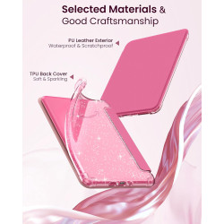Moko coque pour 7" kindle paperblanc 12e gén 2025/2026 & kindle colorsoft 2024/2025, ultra clair souple et coque arrière paillet