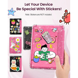 Moko coque pour 7" kindle paperblanc 12e gén 2025/2026 & kindle colorsoft 2024/2025, ultra clair souple et coque arrière paillet