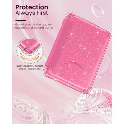 Moko coque pour 7" kindle paperblanc 12e gén 2025/2026 & kindle colorsoft 2024/2025, ultra clair souple et coque arrière paillet