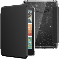 Moko coque pour 7" kindle paperblanc 12e gén 2025/2026 & kindle colorsoft 2024/2025, ultra clair souple et coque arrière paillet