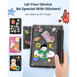 Moko coque pour 7" kindle paperblanc 12e gén 2025/2026 & kindle colorsoft 2024/2025, ultra clair souple et coque arrière paillet