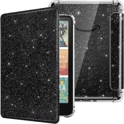 Moko coque pour 7" kindle paperblanc 12e gén 2025/2026 & kindle colorsoft 2024/2025, ultra clair souple et coque arrière paillet