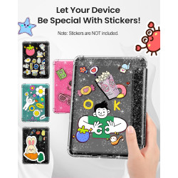 Moko coque pour 7" kindle paperblanc 12e gén 2025/2026 & kindle colorsoft 2024/2025, ultra clair souple et coque arrière paillet
