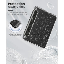 Moko coque pour 7" kindle paperblanc 12e gén 2025/2026 & kindle colorsoft 2024/2025, ultra clair souple et coque arrière paillet