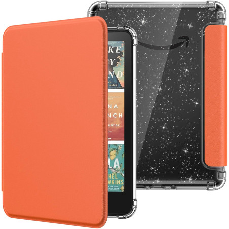 Moko coque pour 7" kindle paperblanc 12e gén 2025/2026 & kindle colorsoft 2024/2025, ultra clair souple et coque arrière paillet
