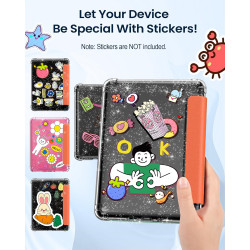 Moko coque pour 7" kindle paperblanc 12e gén 2025/2026 & kindle colorsoft 2024/2025, ultra clair souple et coque arrière paillet
