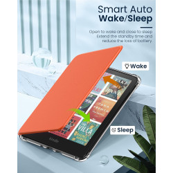 Moko coque pour 7" kindle paperblanc 12e gén 2025/2026 & kindle colorsoft 2024/2025, ultra clair souple et coque arrière paillet