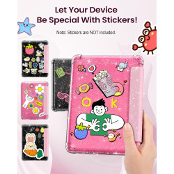 Moko coque pour 7" kindle paperblanc 12e gén 2025/2026 & kindle colorsoft 2024/2025, ultra clair souple et coque arrière paillet
