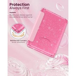 Moko coque pour 7" kindle paperblanc 12e gén 2025/2026 & kindle colorsoft 2024/2025, ultra clair souple et coque arrière paillet