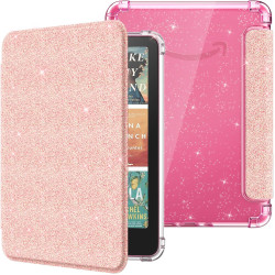 Moko coque pour 7" kindle paperblanc 12e gén 2025/2026 & kindle colorsoft 2024/2025, ultra clair souple et coque arrière paillet