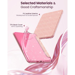 Moko coque pour 7" kindle paperblanc 12e gén 2025/2026 & kindle colorsoft 2024/2025, ultra clair souple et coque arrière paillet