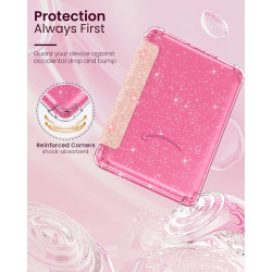 Moko coque pour 7" kindle paperblanc 12e gén 2025/2026 & kindle colorsoft 2024/2025, ultra clair souple et coque arrière paillet