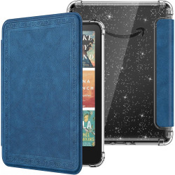 Moko coque pour 7" kindle paperblanc 12e gén 2025/2026 & kindle colorsoft 2024/2025, ultra clair souple et coque arrière paillet