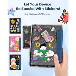 Moko coque pour 7" kindle paperblanc 12e gén 2025/2026 & kindle colorsoft 2024/2025, ultra clair souple et coque arrière paillet