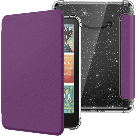Moko coque pour 7" kindle paperblanc 12e gén 2025/2026 & kindle colorsoft 2024/2025, ultra clair souple et coque arrière paillet