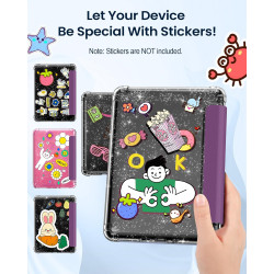 Moko coque pour 7" kindle paperblanc 12e gén 2025/2026 & kindle colorsoft 2024/2025, ultra clair souple et coque arrière paillet
