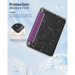 Moko coque pour 7" kindle paperblanc 12e gén 2025/2026 & kindle colorsoft 2024/2025, ultra clair souple et coque arrière paillet