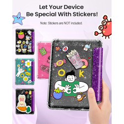 Moko coque pour 7" kindle paperblanc 12e gén 2025/2026 & kindle colorsoft 2024/2025, ultra clair souple et coque arrière paillet