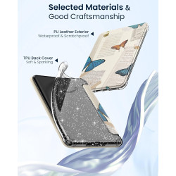 Moko coque pour 7" kindle paperblanc 12e gén 2025/2026 & kindle colorsoft 2024/2025, ultra clair souple et coque arrière paillet