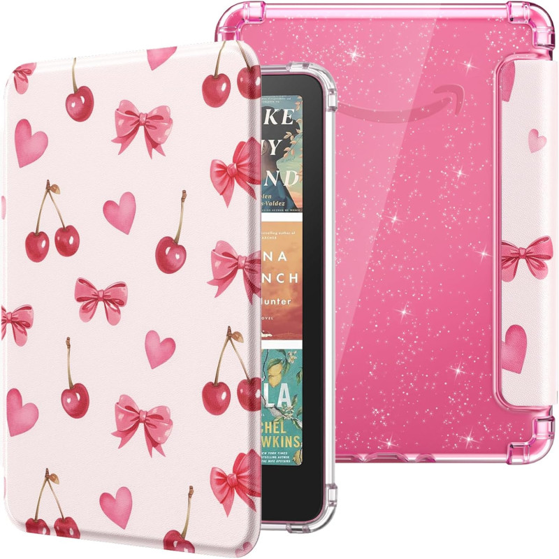 MoKo Étui pour 7" Liseuses 12e Gén 2025/2026 & Kindle Colorsoft 2024/2025, Ultra Clair Souple et Coque Arrière Pailletée en TPU,