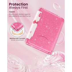 MoKo Étui pour 7" Liseuses 12e Gén 2025/2026 & Kindle Colorsoft 2024/2025, Ultra Clair Souple et Coque Arrière Pailletée en TPU,