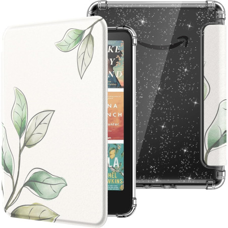 Moko coque pour 7" kindle paperblanc 12e gén 2025/2026 & kindle colorsoft 2024/2025, ultra clair souple et coque arrière paillet