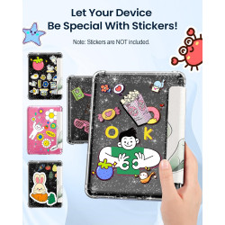 Moko coque pour 7" kindle paperblanc 12e gén 2025/2026 & kindle colorsoft 2024/2025, ultra clair souple et coque arrière paillet