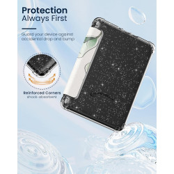 Moko coque pour 7" kindle paperblanc 12e gén 2025/2026 & kindle colorsoft 2024/2025, ultra clair souple et coque arrière paillet