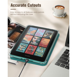 Moko coque pour 7" kindle paperblanc 12e gén 2025/2026 & kindle colorsoft 2024/2025, ultra clair souple et coque arrière paillet