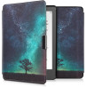 kwmobile Étui Compatible avec Kobo Aura Edition 2 Coque - Étui à Rabat magnétique Tablette eReader Similicuir - Bleu-Gris-Noir