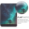 kwmobile Étui Compatible avec Kobo Aura Edition 2 Coque - Étui à Rabat magnétique Tablette eReader Similicuir - Bleu-Gris-Noir