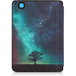kwmobile Étui Compatible avec Kobo Aura Edition 2 Coque - Étui à Rabat magnétique Tablette eReader Similicuir - Bleu-Gris-Noir