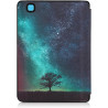 kwmobile Étui Compatible avec Kobo Aura Edition 2 Coque - Étui à Rabat magnétique Tablette eReader Similicuir - Bleu-Gris-Noir