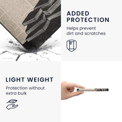 Kwmobile étui compatible avec kobo aura edition 2 coque - étui à rabat magnétique tablette ereader similicuir - noir-beige