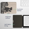 Kwmobile étui compatible avec kobo aura edition 2 coque - étui à rabat magnétique tablette ereader similicuir - noir-beige