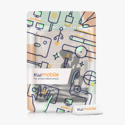 Kwmobile étui compatible avec kobo aura edition 2 coque - étui à rabat magnétique tablette ereader similicuir - noir-beige