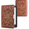 Kwmobile étui compatible avec kobo aura edition 2 coque - étui à rabat magnétique tablette ereader similicuir - jaune-orange-rou