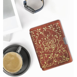 Kwmobile étui compatible avec kobo aura edition 2 coque - étui à rabat magnétique tablette ereader similicuir - jaune-orange-rou