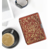 Kwmobile étui compatible avec kobo aura edition 2 coque - étui à rabat magnétique tablette ereader similicuir - jaune-orange-rou