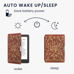 Kwmobile étui compatible avec kobo aura edition 2 coque - étui à rabat magnétique tablette ereader similicuir - jaune-orange-rou