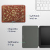 Kwmobile étui compatible avec kobo aura edition 2 coque - étui à rabat magnétique tablette ereader similicuir - jaune-orange-rou
