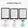 Kwmobile étui compatible avec kobo aura edition 2 coque - étui à rabat magnétique tablette ereader similicuir - jaune-orange-rou