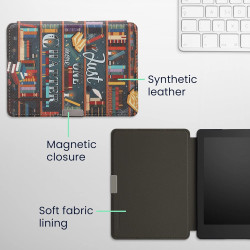 kwmobile Étui Compatible avec Kobo Aura Edition 2 Coque - Étui à Rabat magnétique Tablette eReader Similicuir - Multicolore