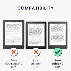 kwmobile Étui Compatible avec Kobo Aura Edition 2 Coque - Étui à Rabat magnétique Tablette eReader Similicuir - Multicolore