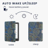 kwmobile Étui Compatible avec Kobo Aura Edition 2 Coque - Étui à Rabat magnétique Tablette eReader Similicuir - Jaune-Bleu foncé
